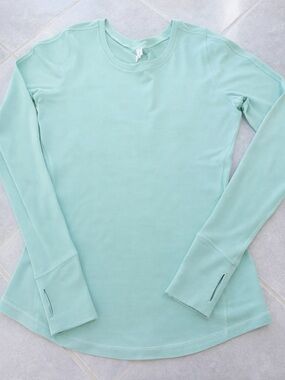 Lululemon Ribbed Long Sleeve Top Seafoam Green Size 8